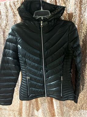 Calvin Klein Black Quilted Hooded Puffer Jacket